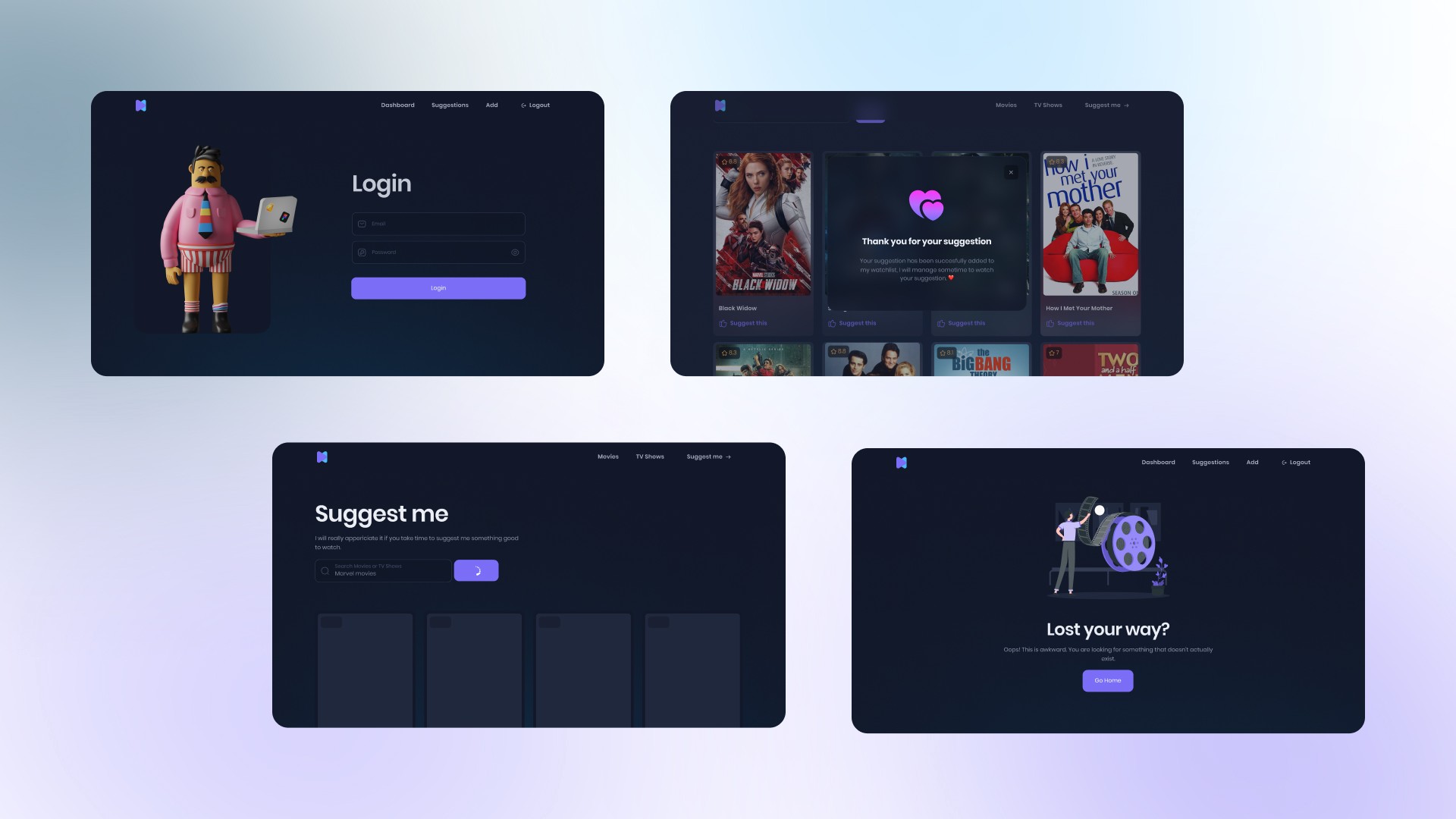 UI Screens for mailehereko project