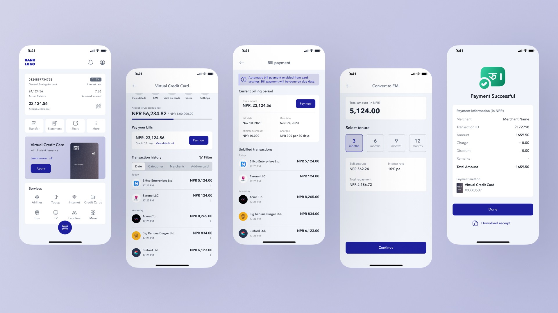 Virtual Credit Card UI Design
