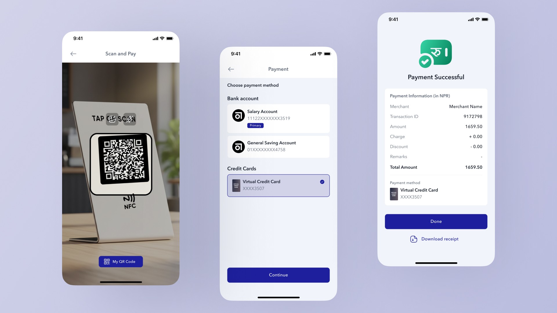 Scan and Pay using Virtual Credit Card
